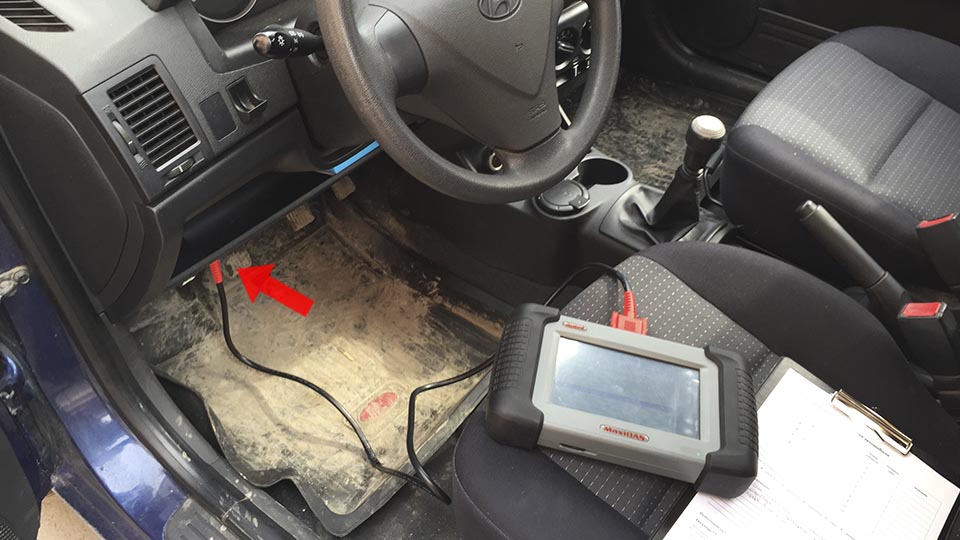 Диагностический разъем Hyundai Getz